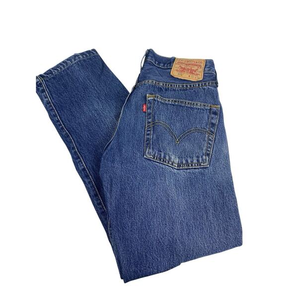 Vintage Levis 501 Jeans 32x30 Fly Button Y2K 2000s Mens Straight Leg Med Wash - Picture 2 of 14